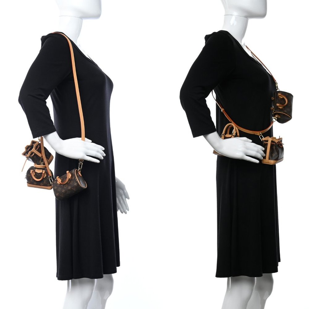 ββ Louis Vuitton Trio Mini Cones Monogram 3-bag Set charms Speedy Alma Noe NEW - Picture 3 of 16